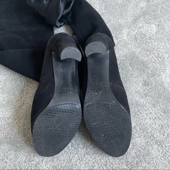 Stuart Weitzman Black Suede Over the Knee Thigh High Highland Boots EUC Size 6.5 - Picture 8 of 12